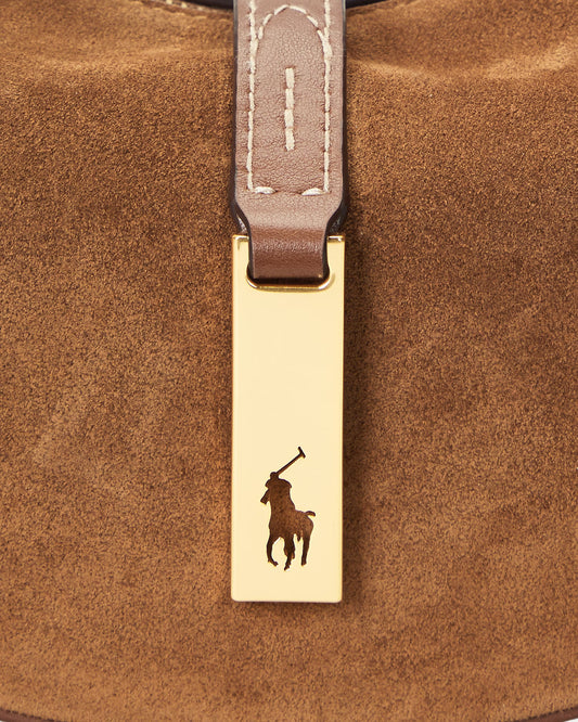 Polo ID Suede Mini Shoulder Bag in Cinnamon