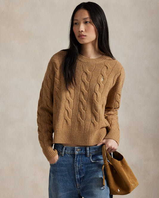 Polo Play Suede Small Tote & Crossbody in Carmel