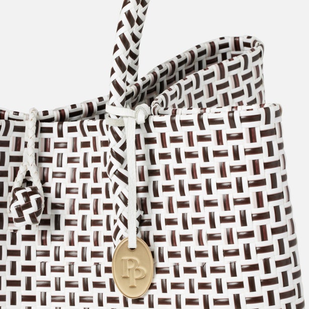 Izmir Large Shopper Bag in Brown/White