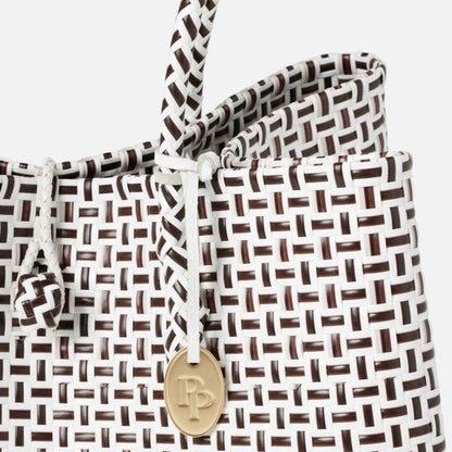 Izmir Large Shopper Bag in Brown/White
