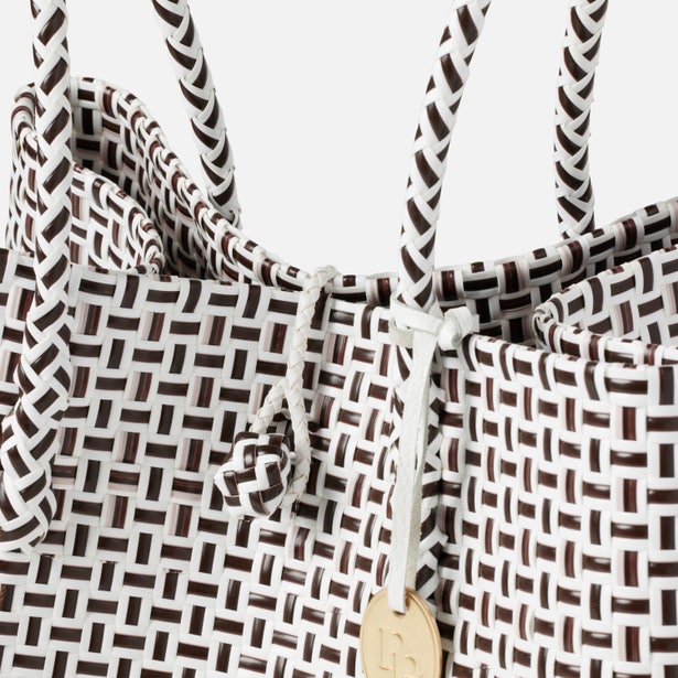 Izmir Large Shopper Bag in Brown/White