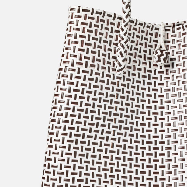Izmir Large Shopper Bag in Brown/White