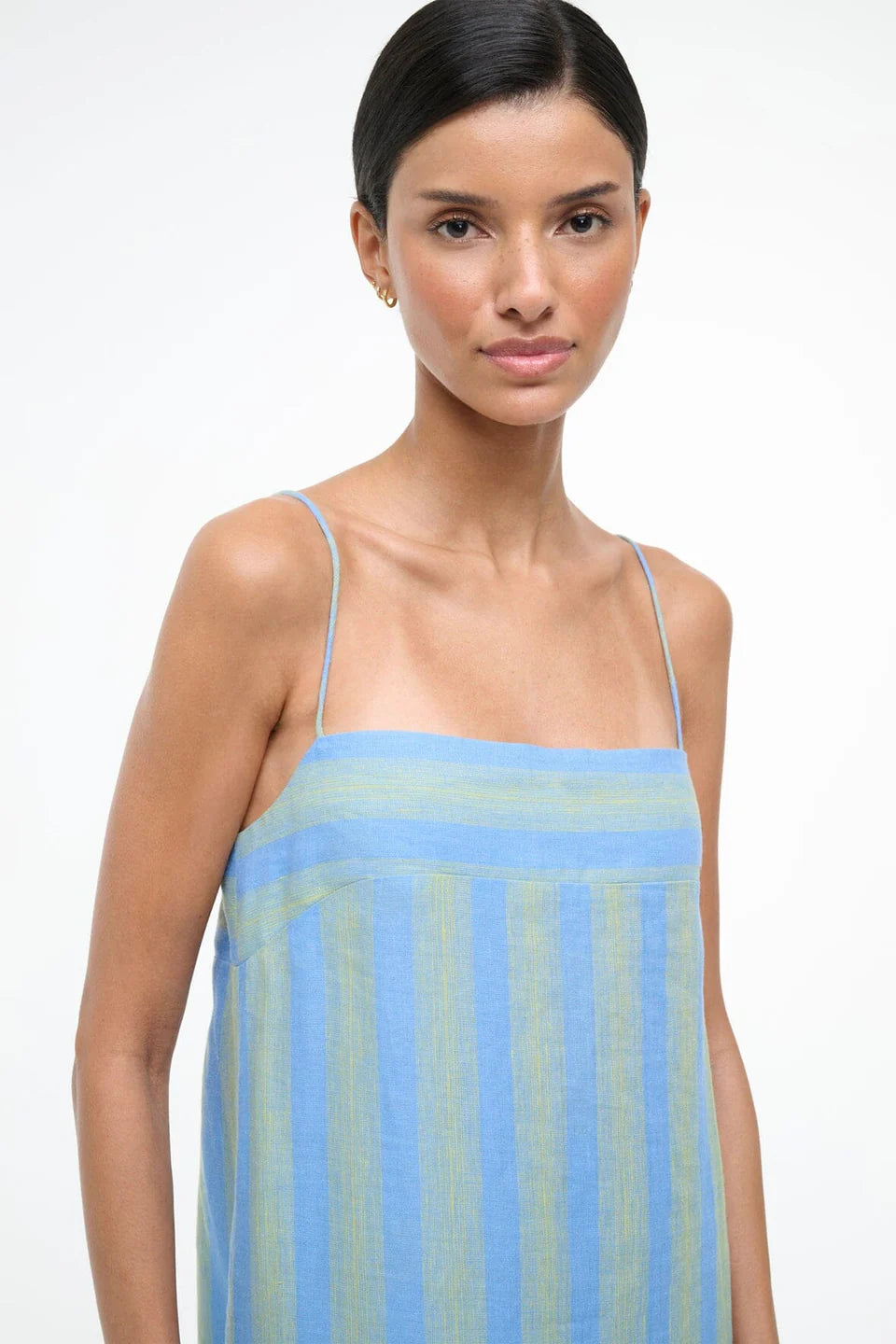 Laura Linen Dress in Seaport Stripe