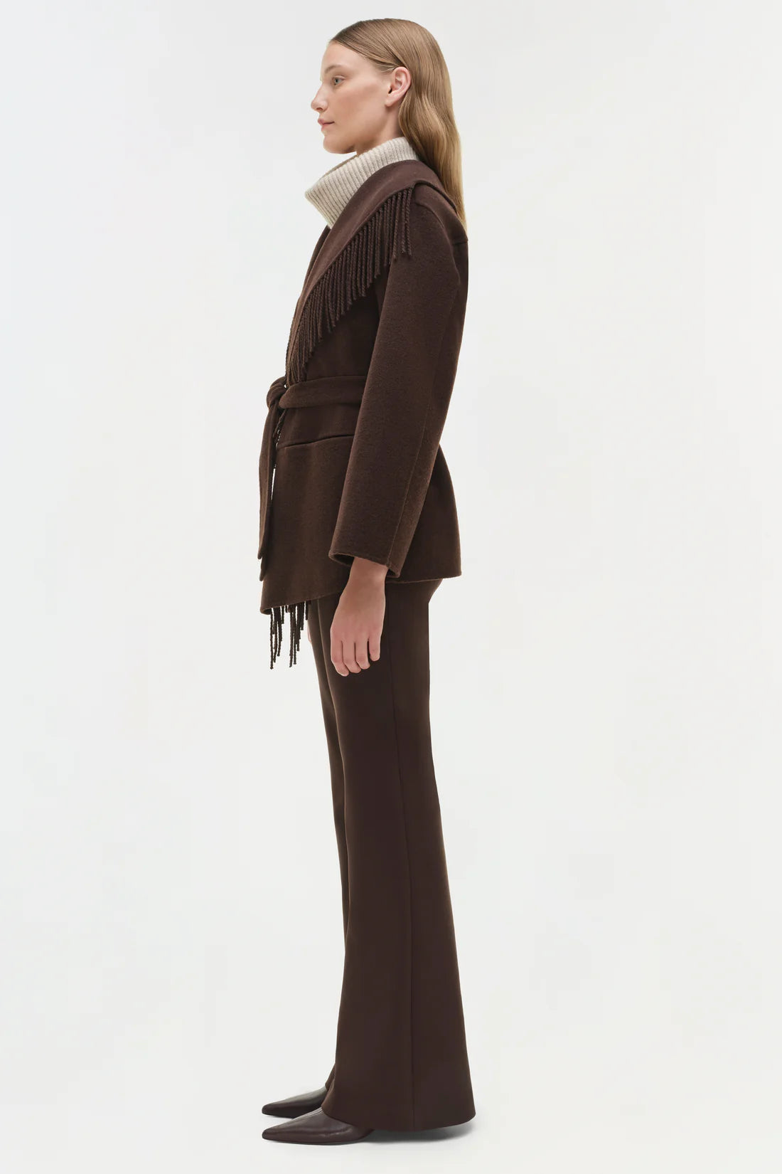 Rowen Fringe Jacket in Chocolate