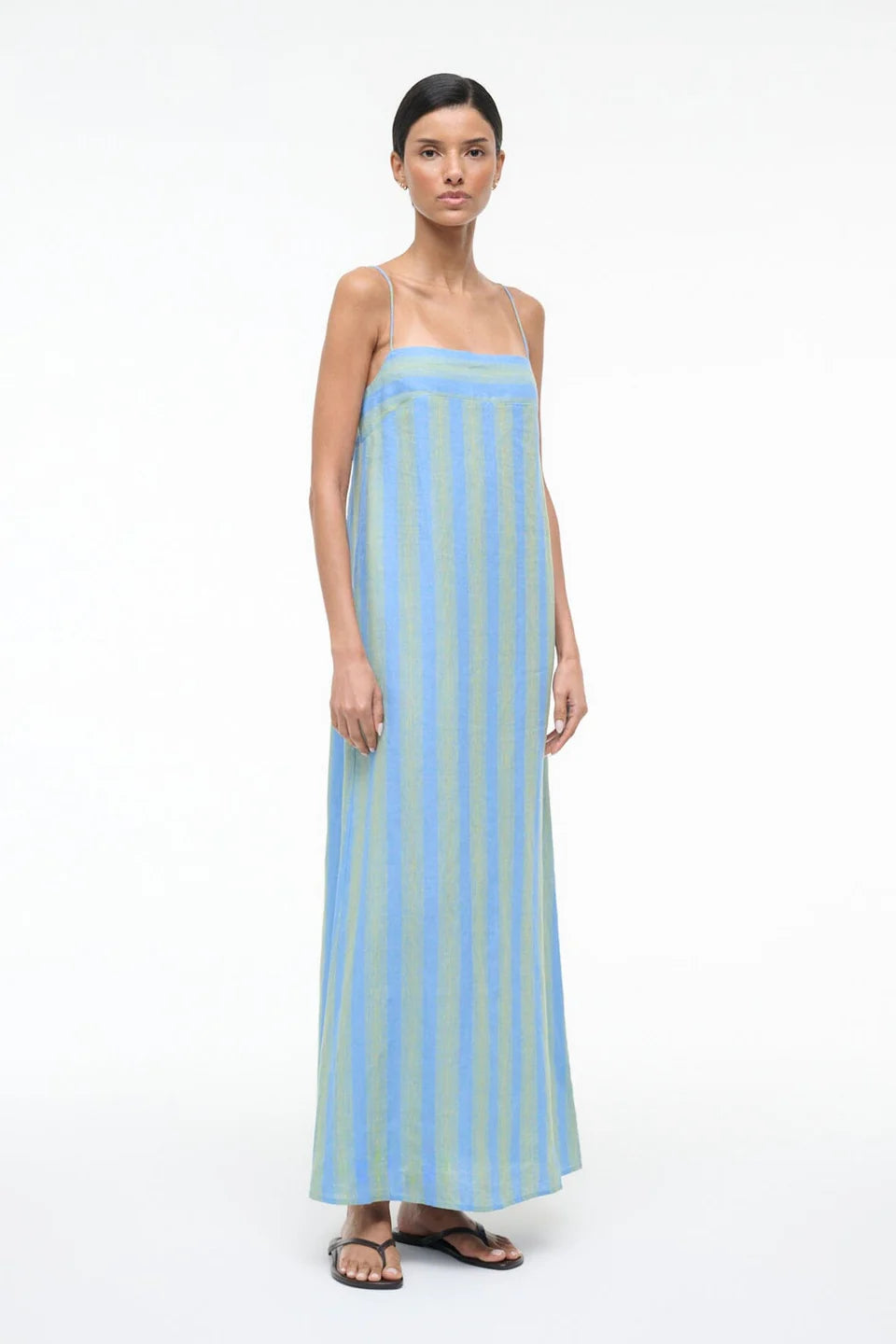 Laura Linen Dress in Seaport Stripe