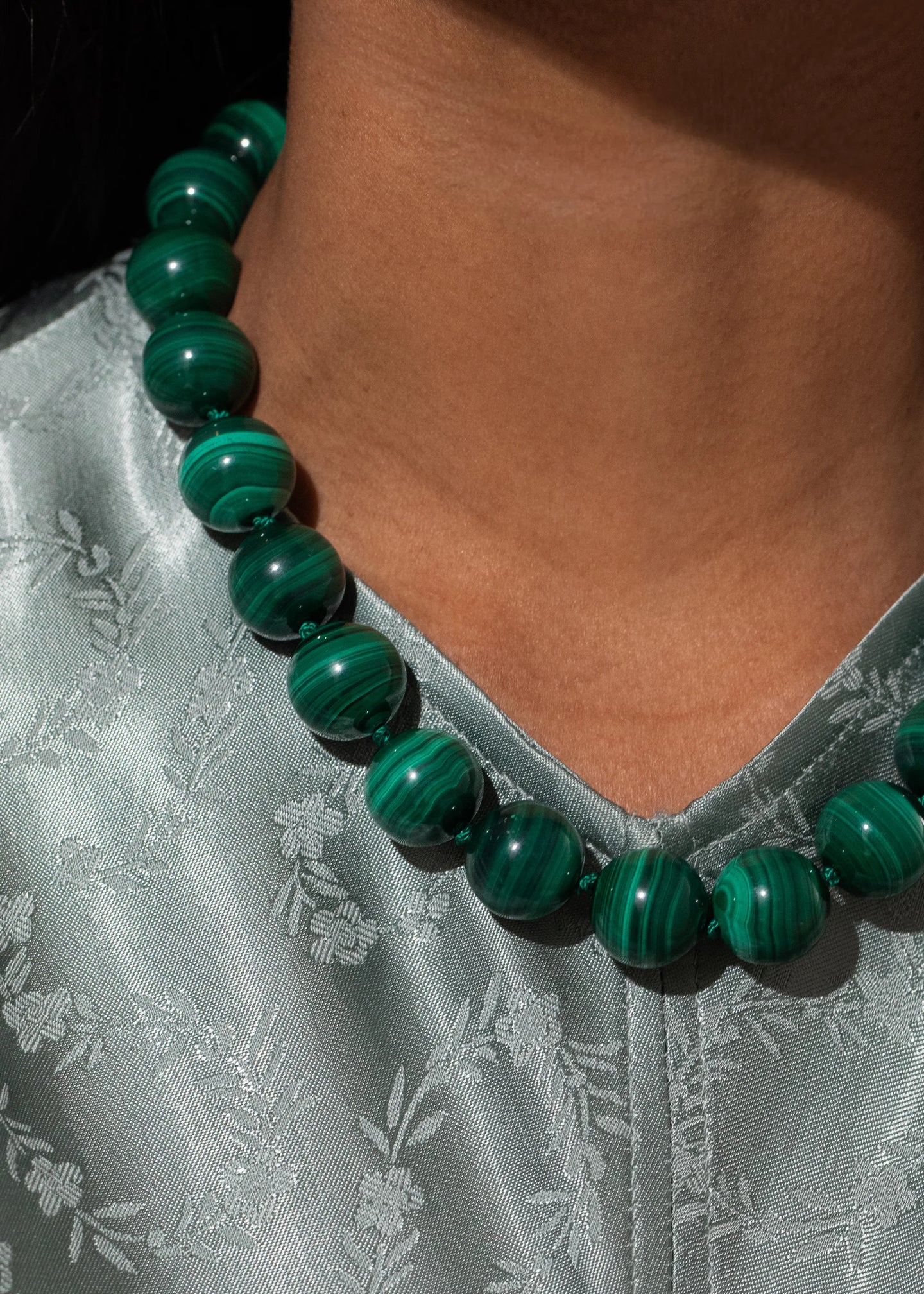 Louisa Necklace in Malachite