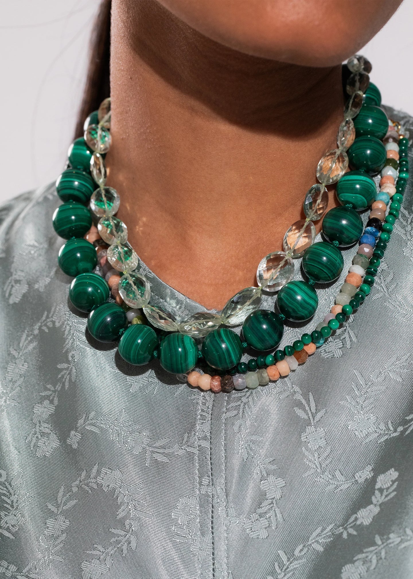 Louisa Necklace in Malachite