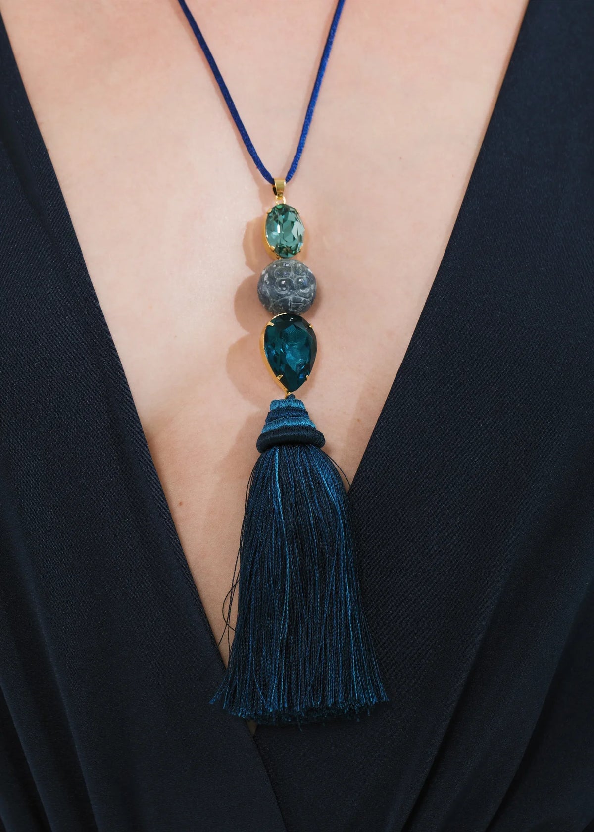 Torin Tassel Necklace in Lapis