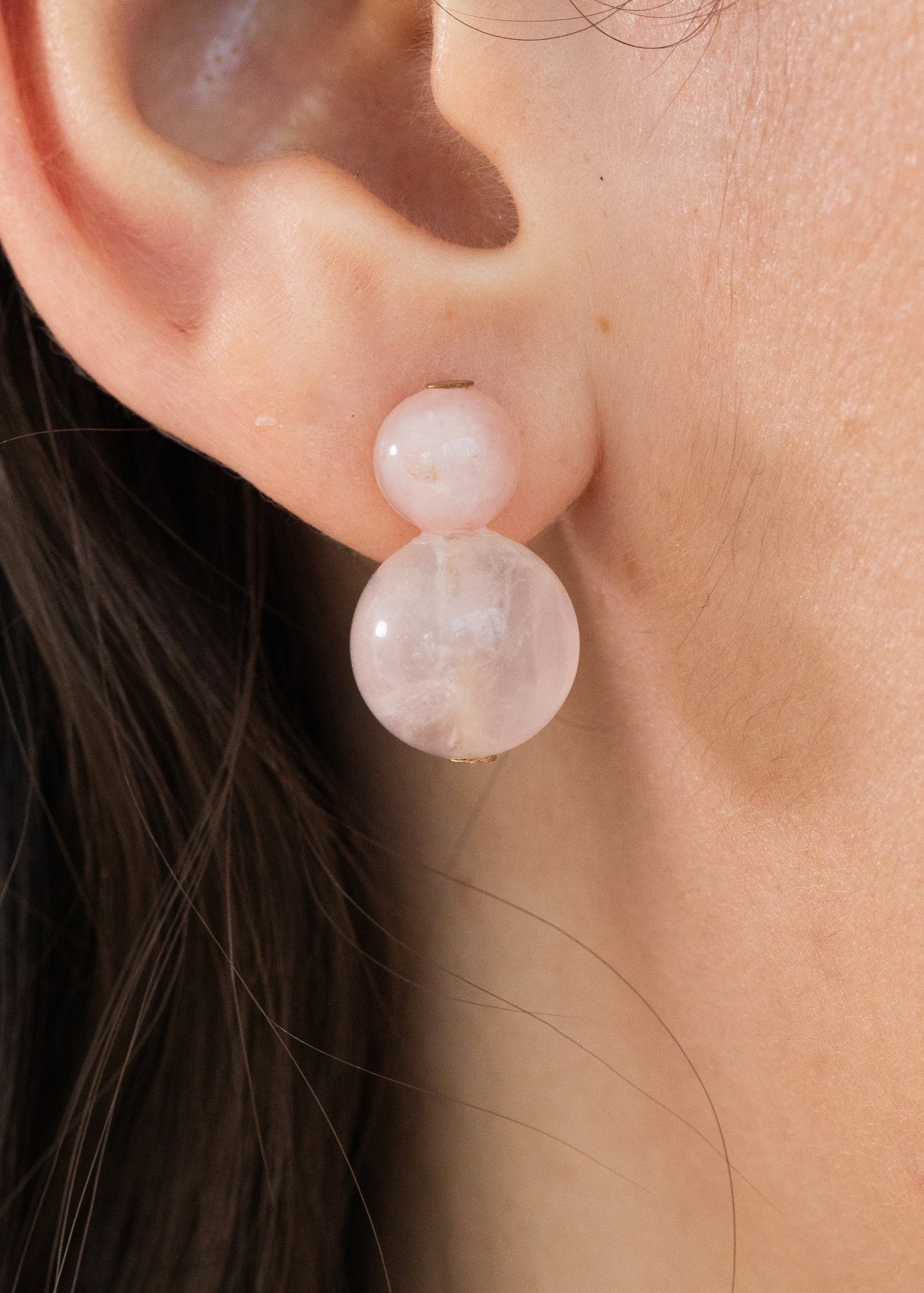 Cara Earrings in Rose Quartz