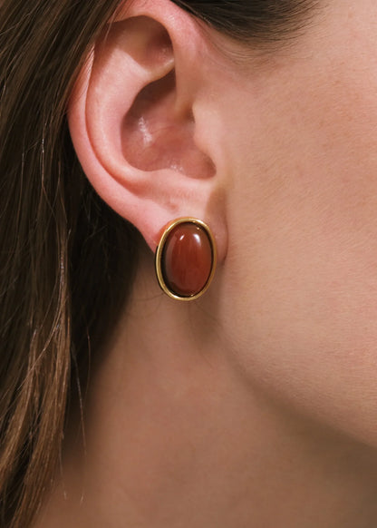 Elaine Earrings in Carnelian