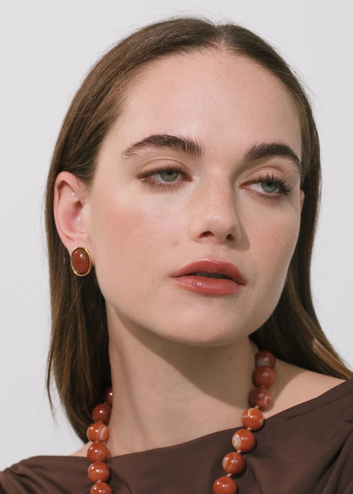 Elaine Earrings in Carnelian