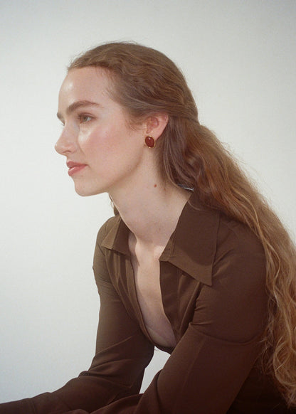 Elaine Earrings in Carnelian