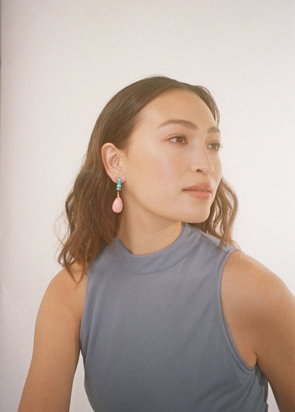 Mora Earrings in Coral