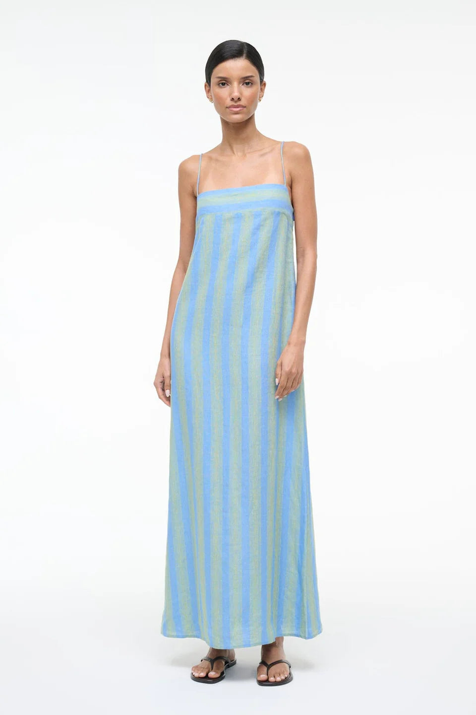 Laura Linen Dress in Seaport Stripe