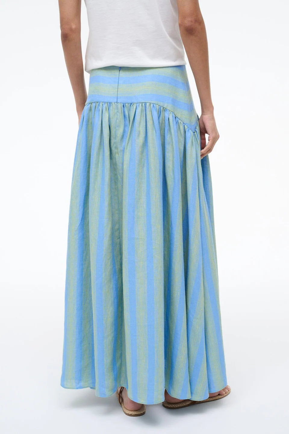 Procida Linen Skirt in Seaport Stripe