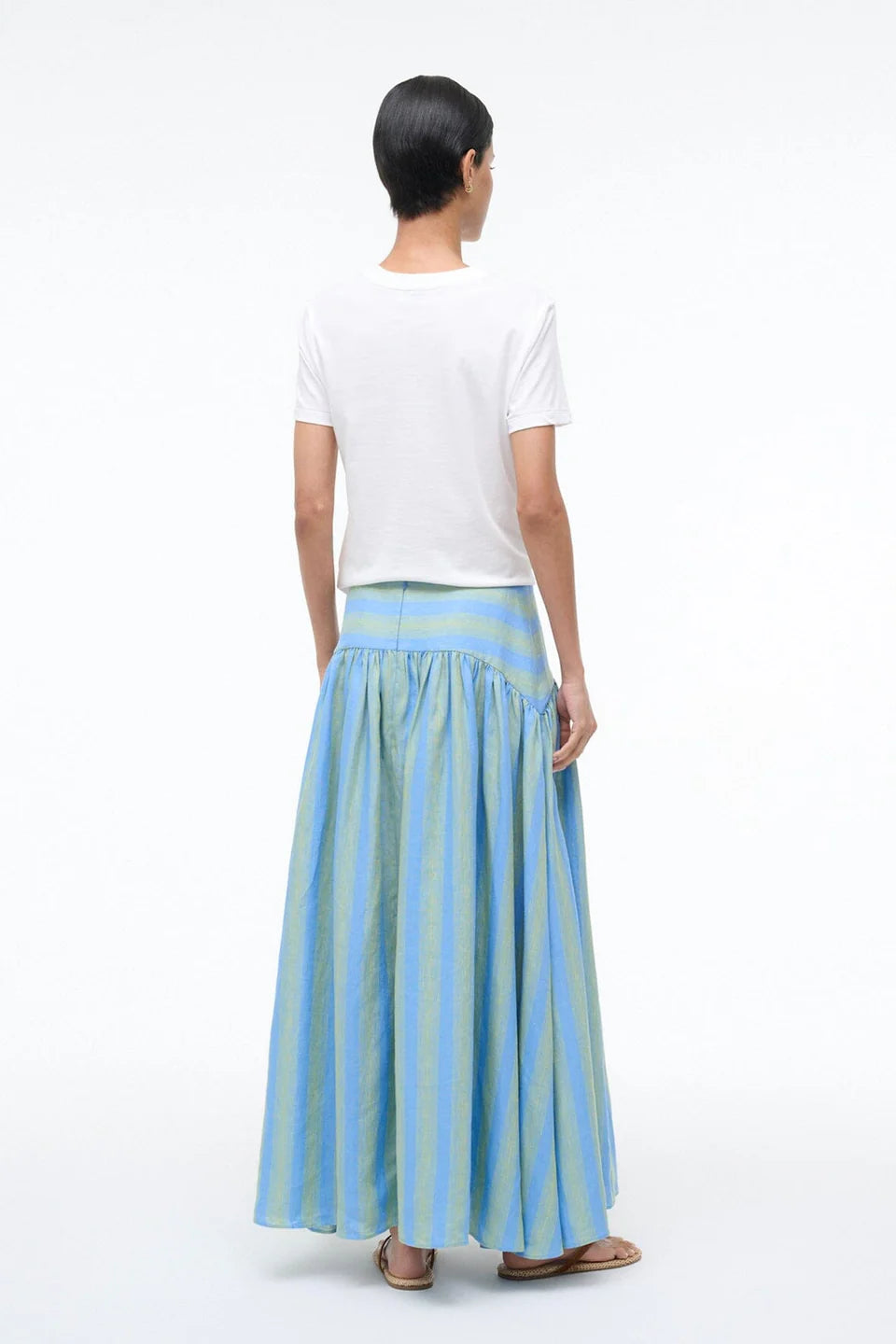Procida Linen Skirt in Seaport Stripe