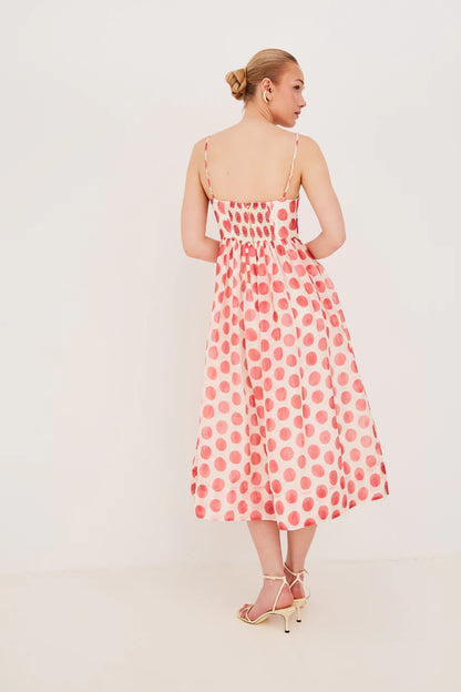 Pero Midi Dress in Celeste Spot Pink