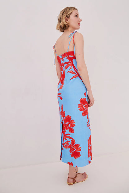 Chelsea Dress in Flora Shadow Sky
