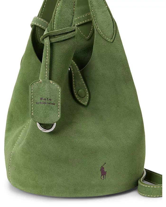 Polo Play Suede Small Tote & Crossbody in Pesto