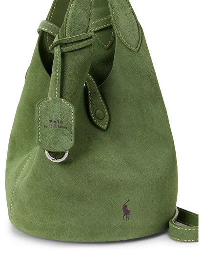 Polo Play Suede Small Tote & Crossbody in Pesto