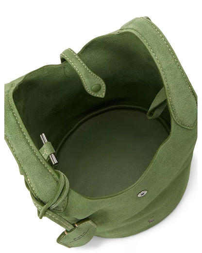 Polo Play Suede Small Tote & Crossbody in Pesto