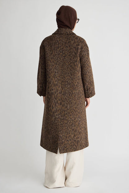 Matta Oversized Coat in Leopard