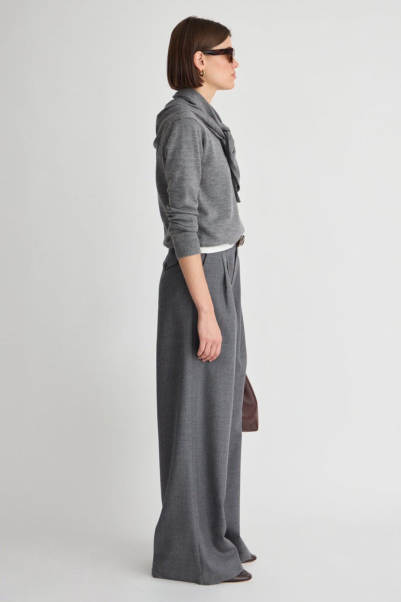 The Keaton Wide Leg in Grey Melange
