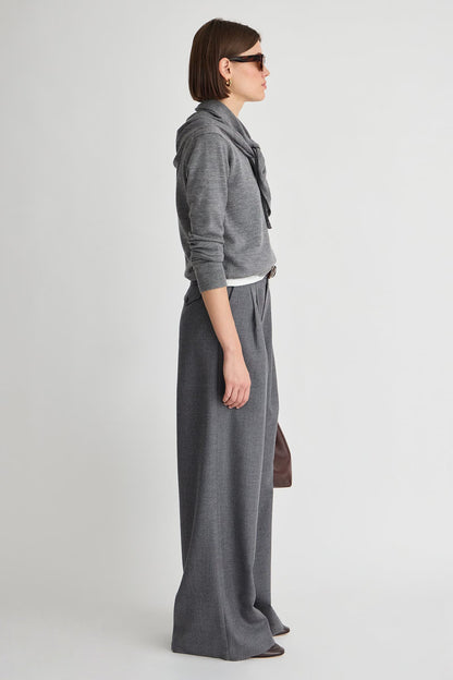 The Keaton Wide Leg in Grey Melange