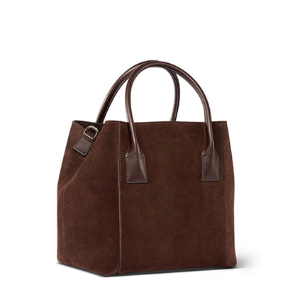 Suede Nano Weekender Bag in Chocolate