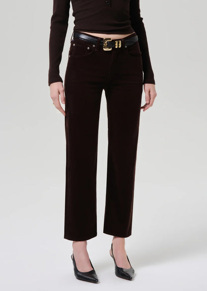 Palma Straight Long Stretch Corduroy in Barrister