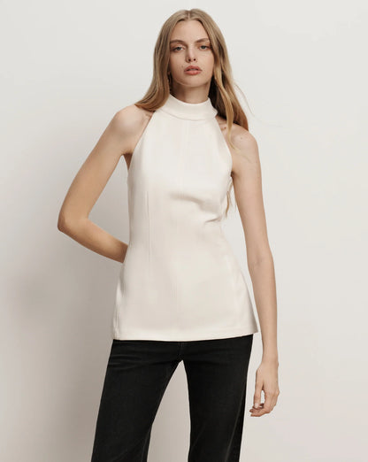 Johanne Halter Top in Dove White