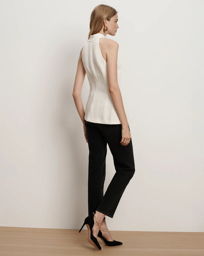 Johanne Halter Top in Dove White