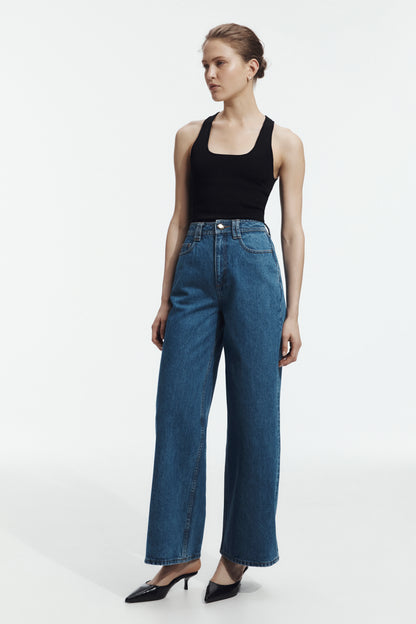 Rylan Extra Wide Leg Jean in Mid Wash