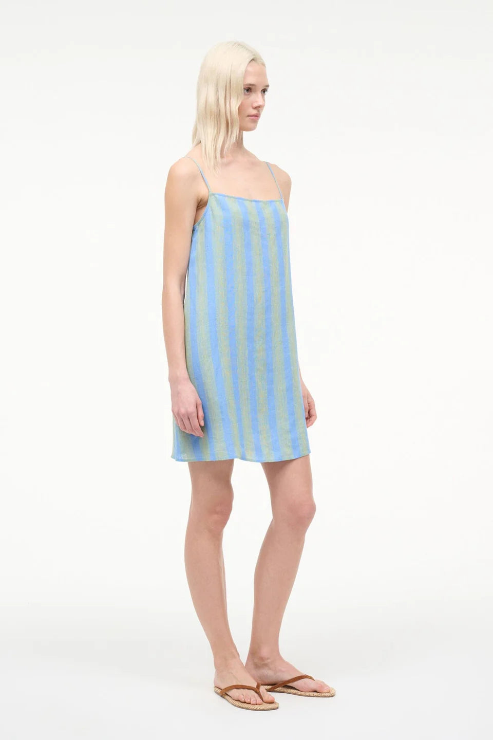 Laura Linen Mini Dress in Seaport Stripe