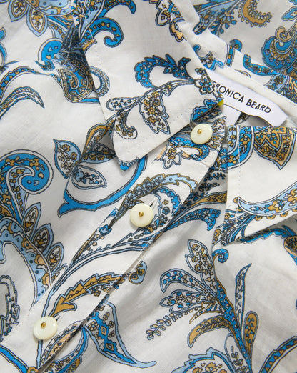 Mackey Paisley Halter Midi Dress in Dove Multi