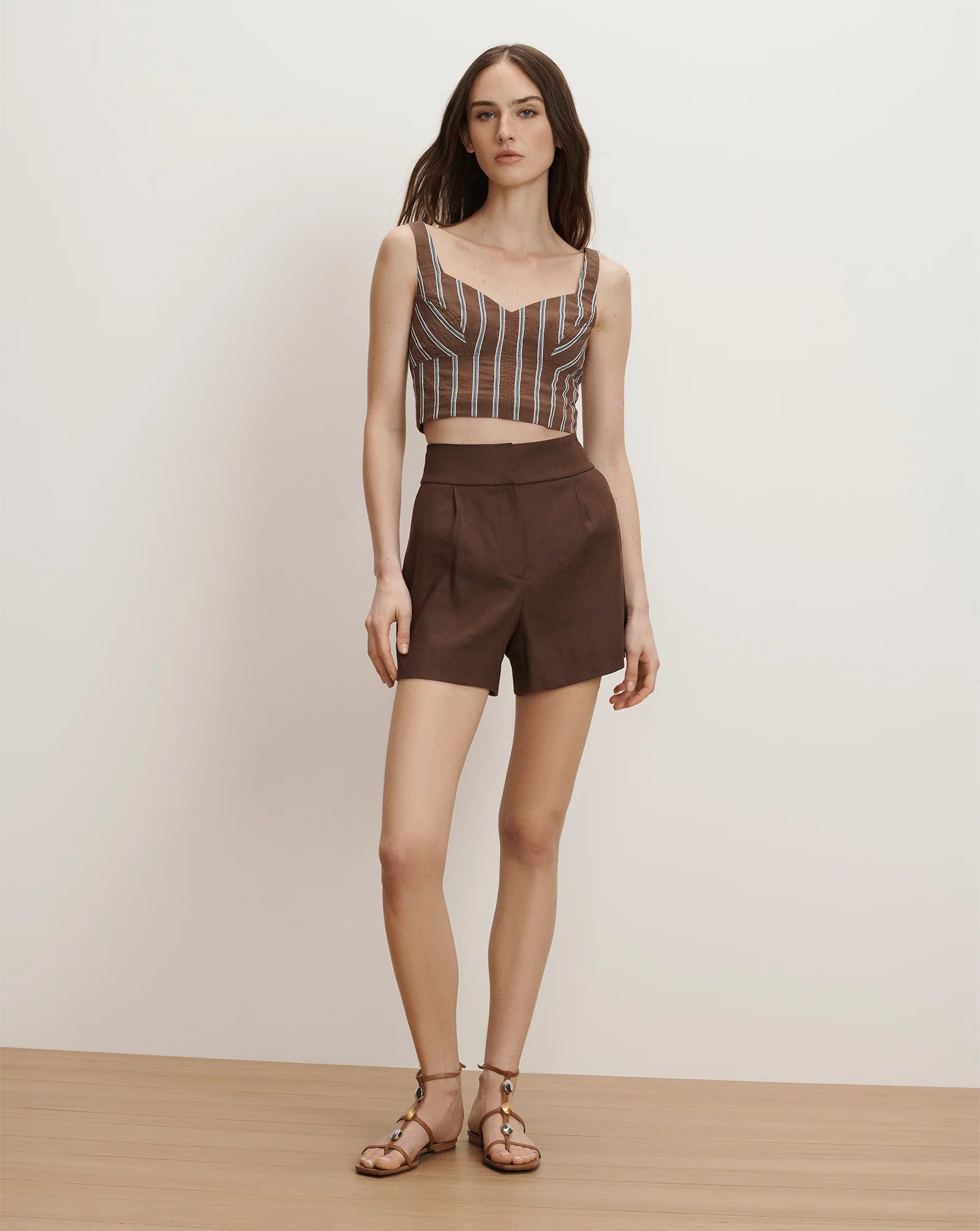 Haina Pleated Short in Dark Mocha