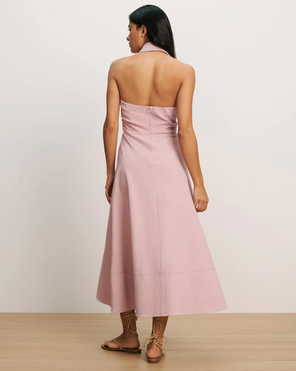 Mackey Seersucker Halter Midi Dress