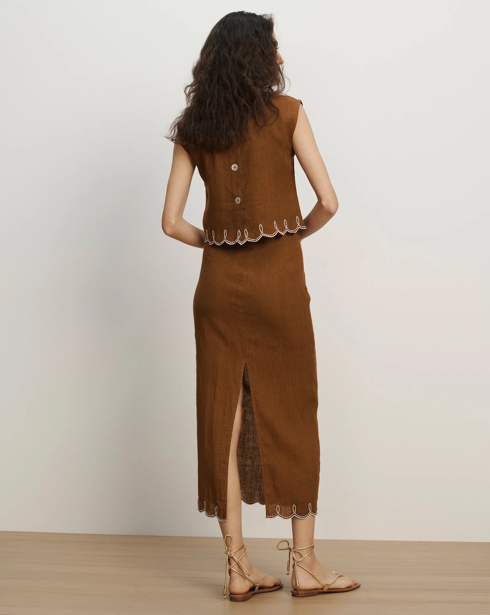 Malou Linen Midi Skirt