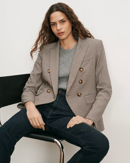 Miller Houndstooth Dickey Jacket in Rust/Navy Multi