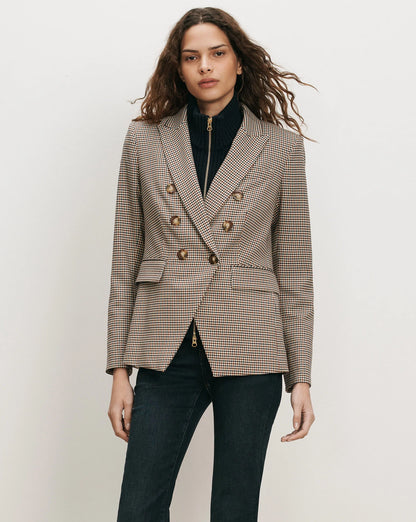 Miller Houndstooth Dickey Jacket in Rust/Navy Multi