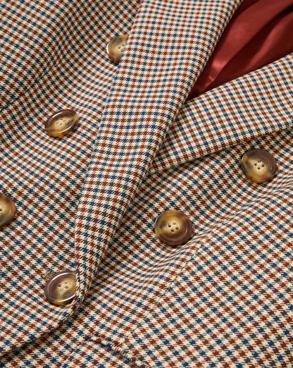 Miller Houndstooth Dickey Jacket in Rust/Navy Multi