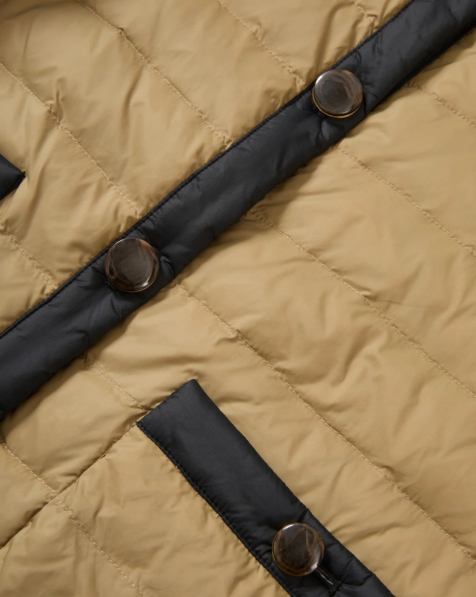 Pearson Puffer Dickey Jacket in Desert Taupe/Black