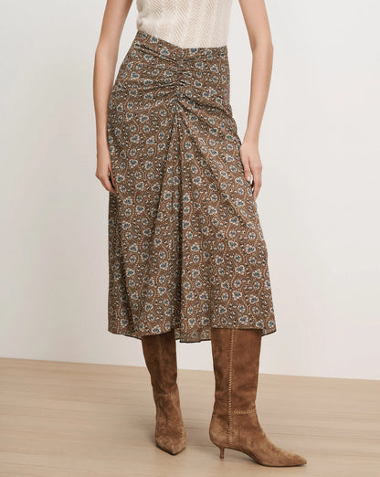 Limani Floral Midi Skirt in Acorn Multi