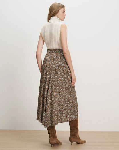 Limani Floral Midi Skirt in Acorn Multi