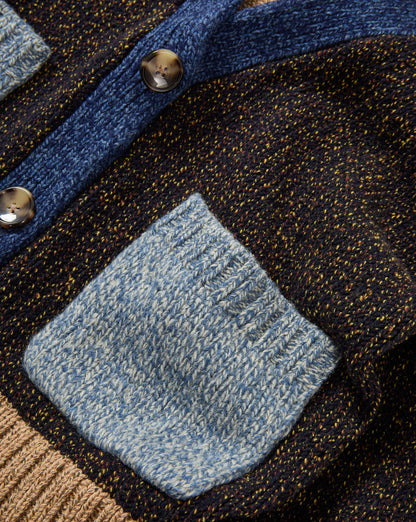 Josiane Color-Block Cardigan in Heritage Navy Multi