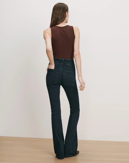 Beverly Skinny-Flare Chain-Detail Jean