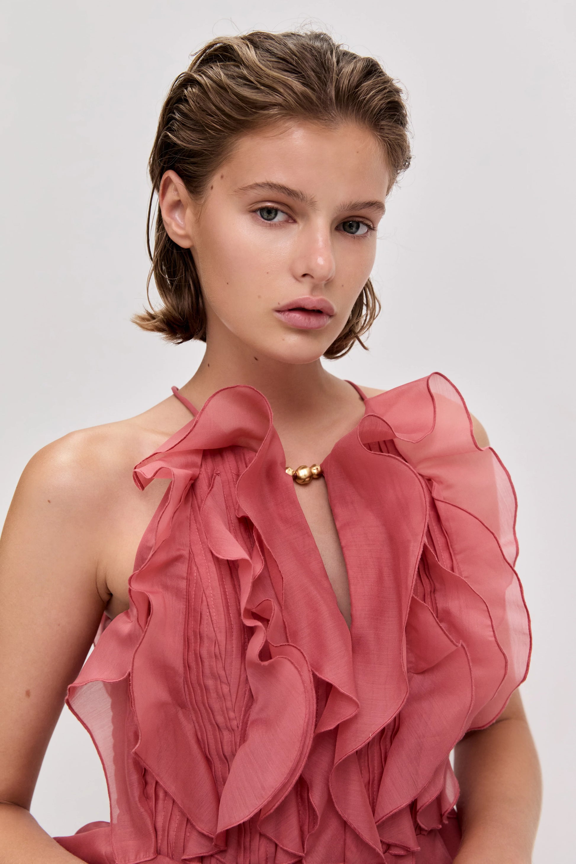 Cleo Mini Dress in Spiced Coral