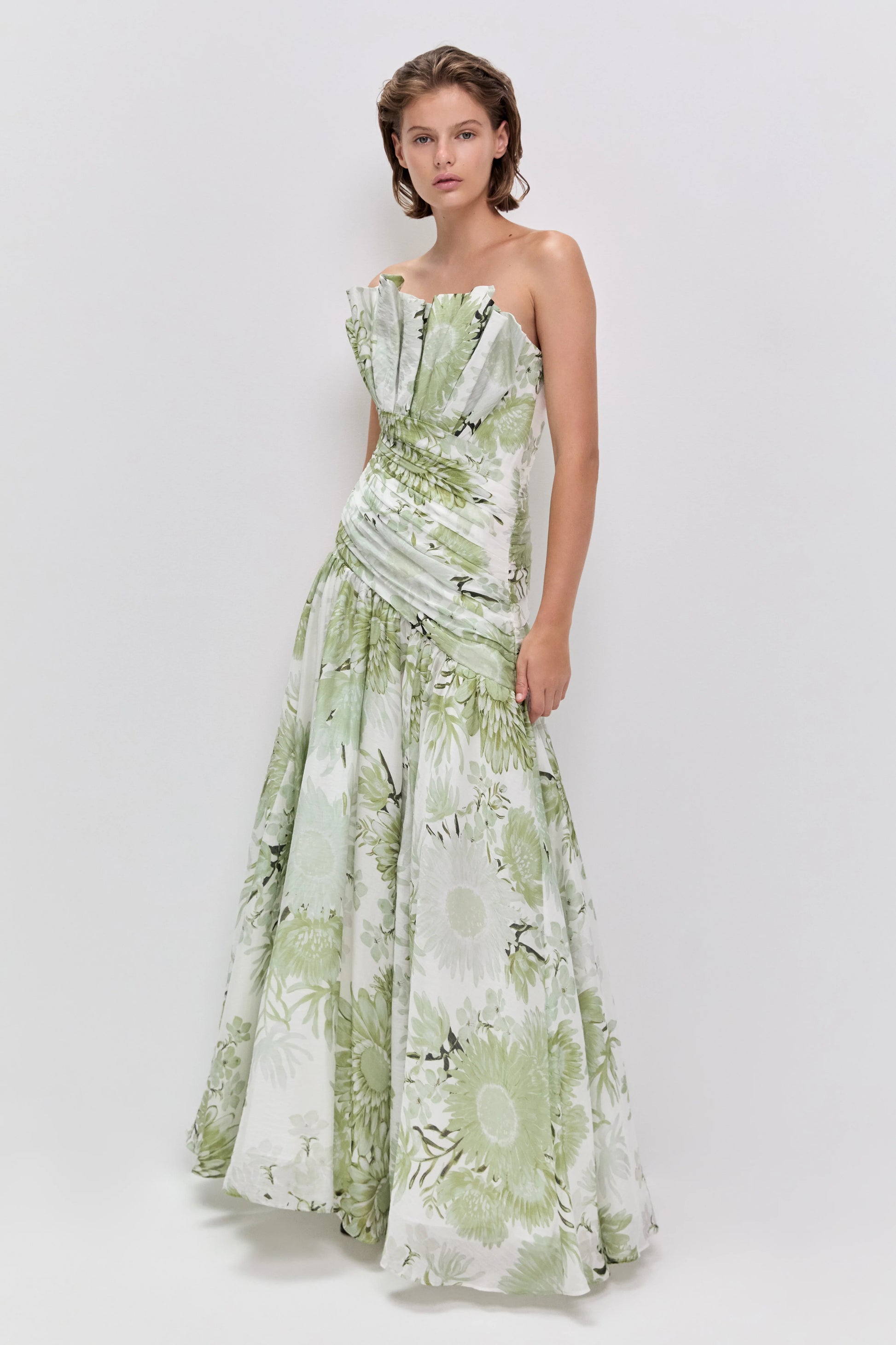 Reflector Gown Olive Native Floral