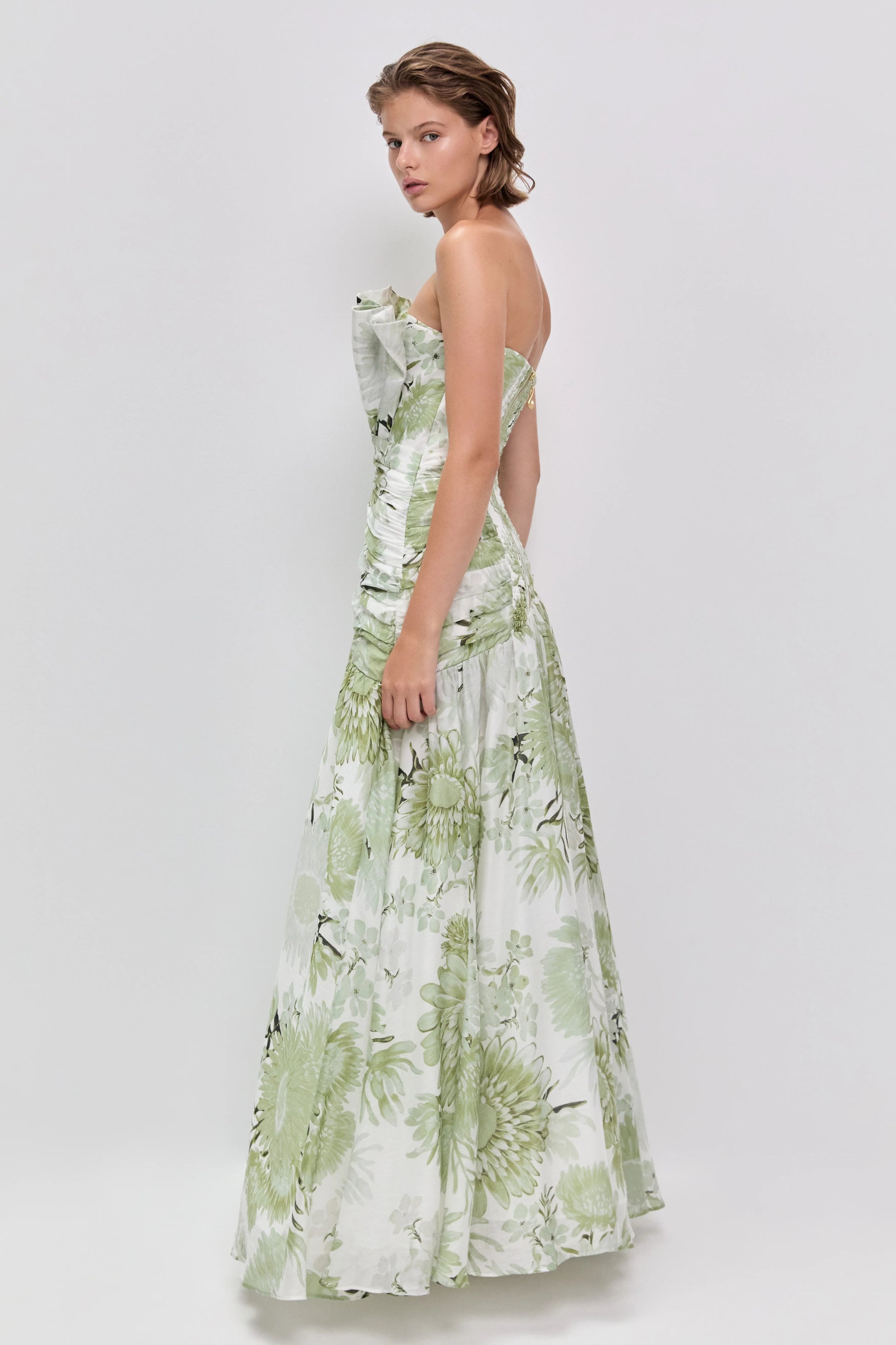 Reflector Gown Olive Native Floral