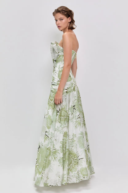 Reflector Gown Olive Native Floral